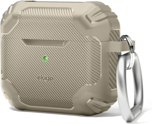 Vista 12 de elago - Funda de armadura sólida compatible con AirPods de tercera generación, compatible con AirPods 3, diseño de absorción de golpes, TPU