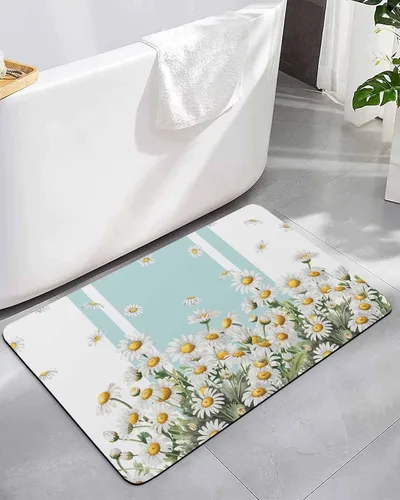 Vista 8 de Tapete de baño con rama dorada para bañera, antideslizante, de secado rápido y absorbente, tierra de diatomeas, cocina, ducha, fregadero, lavable