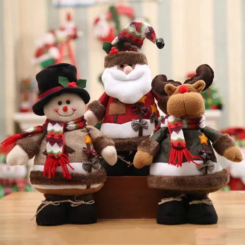 Vista 3 de Muñecos de decoración de Navidad, muñeco de nieve de pie, juguete de decoración para niños