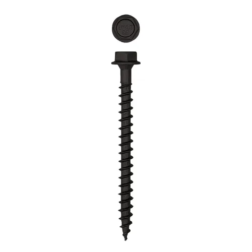 Vista 5 de Tornillos de retraso de madera estructural con cabeza hexagonal exterior de 1/2 "x 5" Powerlags Hex (25 EA)
