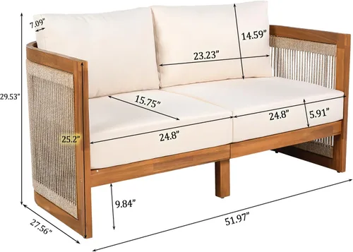 Vista 18 de Christopher Knight Home Nesbit - Juego de muebles de patio de 8 plazas con cojín extraíble, juego de conversación de madera de acacia
