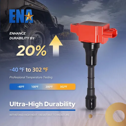 Vista 3 de ENA Juego de 6 bobinas de encendido rojas 3.7 5.0 5.6 compatibles con Infiniti Nissan EX37 FX50 G37 M37 M56 Q40 Q50 Q60 Q70 QX50 QX70 370Z V6 3.7L