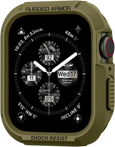 Vista 8 de Spigen Funda resistente para Apple Watch de 1.772 in/1.732 in Para Apple Watch Series SE3/9/8/SE2/7/6/SE/5/4 Cubierta protectora duradera TPU Negro