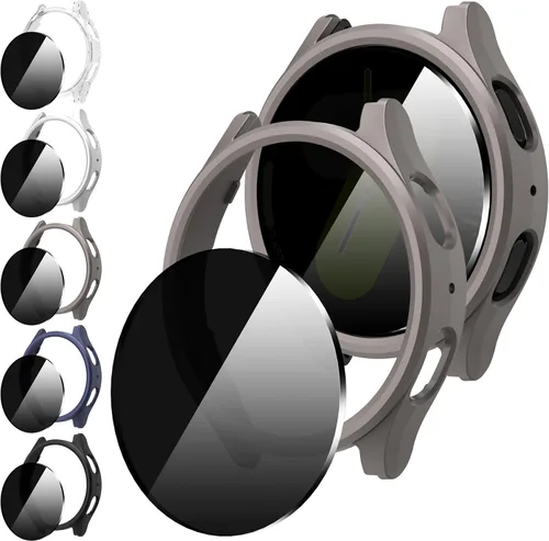 Vista 21 de Suoman 5+5 Pack para Samsung Galaxy Watch 7/8 Ultra 47mm (2024/2025) Estuche, Protector de pantalla de vidrio templado 9H + Funda protectora de PC