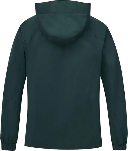 Vista 2 de Chaqueta de lluvia Diamond Candy para mujer, con diseño para senderismo, impermeable y ligera, con capucha