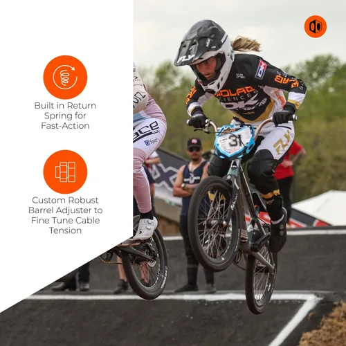 Vista 5 de Box One Genius - Palanca de freno BMX con abrazadera, tres palancas de freno reversibles de punto en V forjado en frío, alcance ajustable