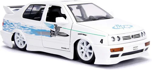 Vista 6 de Jada Toys Fast & Furious 1:24 Jesse's Volkswagen Jetta - Coche fundido a presión, juguetes para niños y adultos, color blanco (99591W)