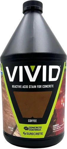 Vista 21 de CC Concrete Coatings Tinte ácido vívido para hormigón oliva 4OZ