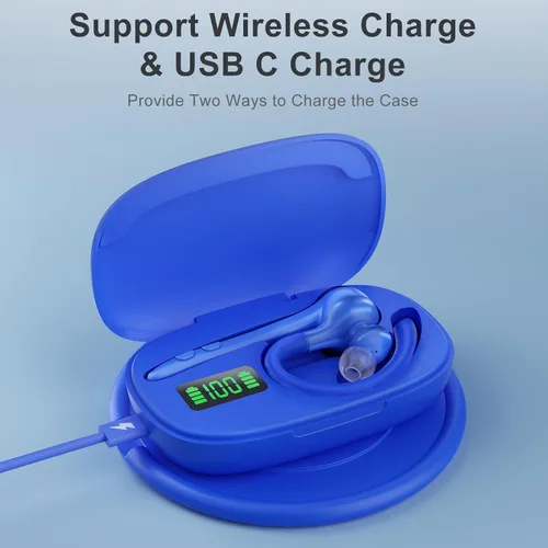Vista 2 de Auriculares inalámbricos Bluetooth con micrófono de cancelación de ruido 160H Tiempo de espera Auriculares manos libres Auriculares auriculares