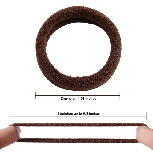 Vista 4 de Paquete de 100 ligas elásticas de algodón sin costuras para mujeres, soportes para cola de caballo, accesorios elásticos para el cabello, sin
