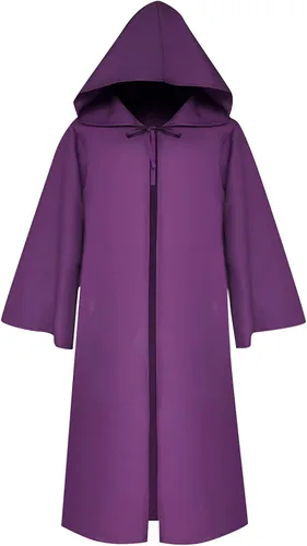 Vista 6 de FRMUIC Capa medieval renacentista, túnica unisex con capucha, bata para Halloween, cosplay, capa de monje de bruja, sacerdote Capa de cosplay