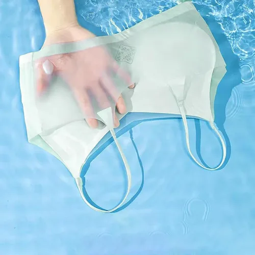 Vista 5 de Brasier de encaje con espalda abierta para mujer, talla grande, sin forro, con varillas, cobertura completa, brasier transparente para mujer