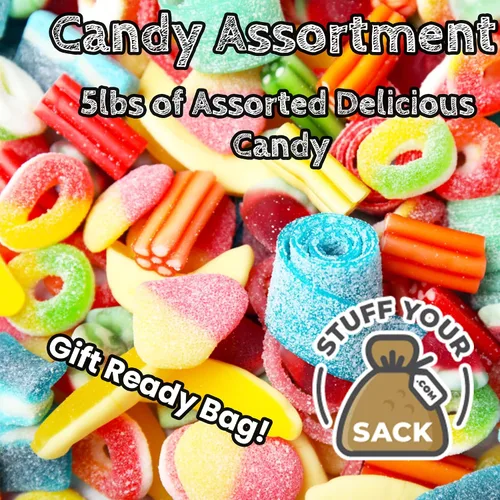 Vista 3 de Paquete variado de dulces del tamaño de un bocado – 170 unidades / 5 libras surtido a granel de dulces masticables, afrutados, ácidos y duros