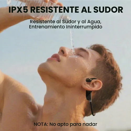 Vista 6 de Auriculares deportivos Bluetooth de conducción ósea de oído abierto, resistentes al sudor, inalámbricos, auriculares inalámbricos Bluetooth