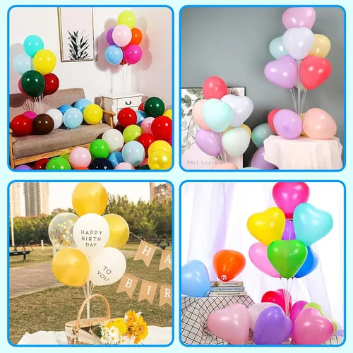 Vista 8 de Kit de soporte para globos, 4 juegos de soporte de arco de globos con base y palos para globos para mesa de Navidad, graduación, boda, cumpleaños