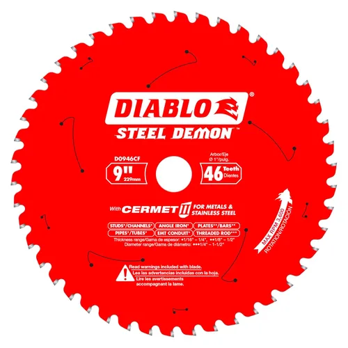 Vista 21 de Diablo Hoja de sierra Demon de acero para metal mediano – 5-1/2 pulgadas de diámetro, 30 dientes TCG, eje de 20 mm, corte de .059 pulgadas, ángulo