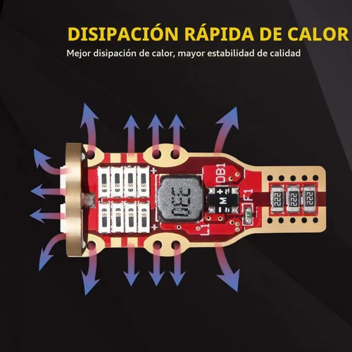 Vista 4 de PHINLION Bombilla LED 912 921 de 3ª luz de freno, 922 906 luces interiores Rojo