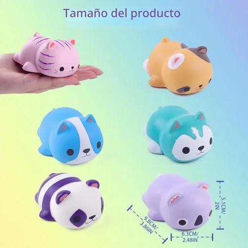 Vista 3 de Anboor 6 piezas de gato perro koala panda squishies juguetes