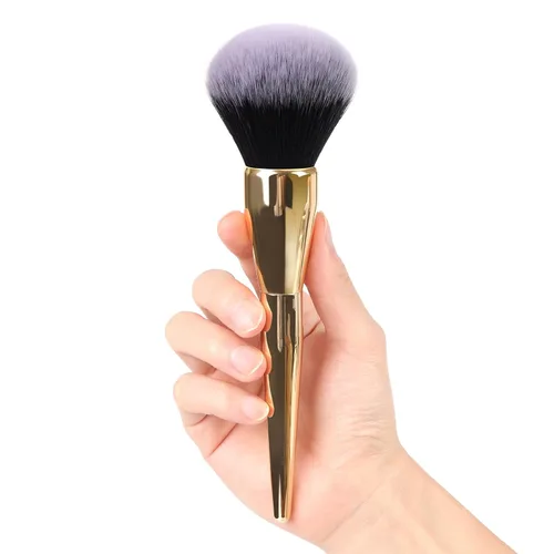 Vista 8 de Brocha de base de maquillaje con parte superior plana, Daubigny - gran brocha de polvo premium, brocha de maquillaje Kabuki duradera perfecta