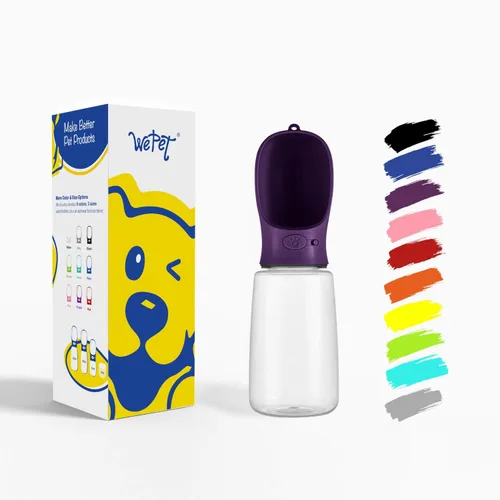 Vista 35 de WePet Botella de agua portátil para perros, 12 onzas, dispensador de agua para cachorros a prueba de fugas con alimentador de bebida para mascotas