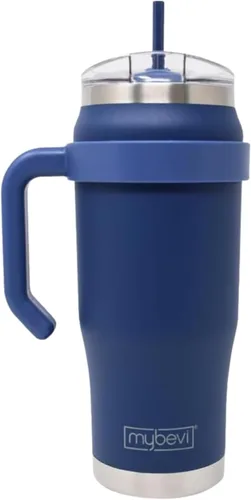 Vista 9 de MyBevi Outlander - Taza de viaje de acero inoxidable de alta calidad, para frío/calor, aislamiento de 3 capas, mango resistente, duradera y elegante