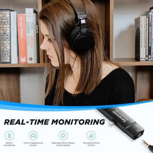 Vista 5 de Saramonic Blink500 Prox - Micrófono inalámbrico Lavalier para iPhone, rango de 164 pies, micrófono inalámbrico para iPhone