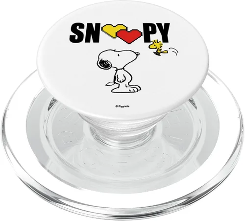 Vista 8 de delicoco Peanuts Valentine Snoopy Love PopSocket - Adhesivo PopGrip para iPhone 11, color negro