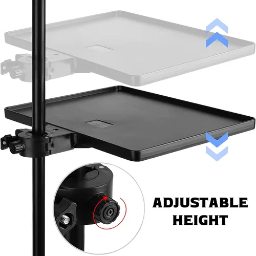 Vista 8 de Bandeja Universal para Micrófono, Soporte de Micrófono Ajustable con Abrazadera, Estante Utilitario con Bandeja para Partituras Musicales
