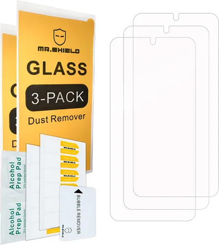 Vista 2 de Mr.Shield [Paquete de 3] Protector de pantalla para Samsung Galaxy A25 5G [vidrio templado] [vidrio japonés con dureza 9H] Protector de pantalla