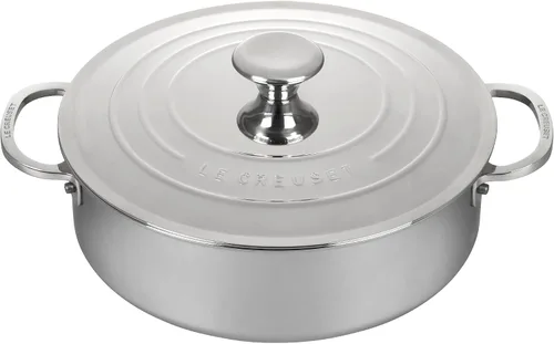 Vista 2 de Le Creuset Sartén Rondeau de acero inoxidable de tres capas, 4.5 cuartos de galón