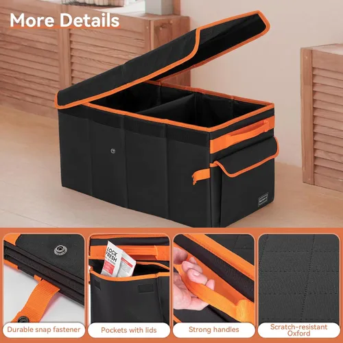 Vista 5 de PETSFIT Extensor de asiento trasero para perros, extensor de asiento de automóvil para perros con almacenamiento, asiento grande plegable