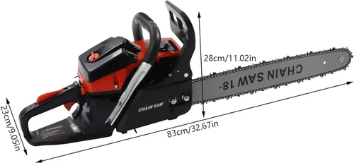 Vista 6 de LOYALHEARTDY Sierra de cadena de 58 cc 2 ciclos 4.4 Hp Sierras de gasolina de mano 18 pulgadas motosierra para árboles de madera corte jardín granja