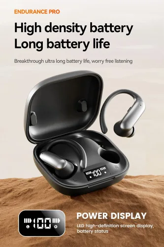 Vista 4 de Auriculares inalámbricos con Bluetooth con pantalla LED de 60 horas de reproducción, sobre los auriculares con micrófono, sonido estéreo, controles