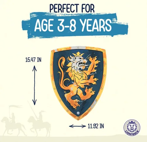 Vista 4 de Liontouch - Escudo de espuma para niños - Escudo de caballero mediano, azul