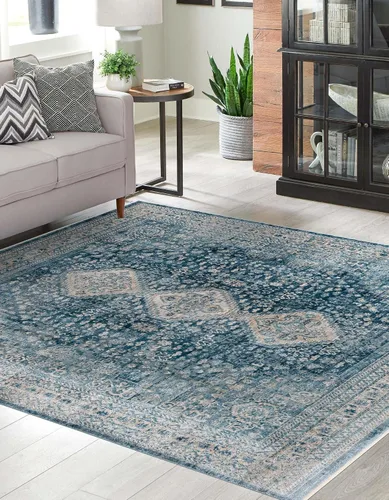 Vista 24 de Unique Loom Newport Collection - Alfombra de área - Rosecliff (Runner 2' 0" x 3' 11", Multi/Azul)