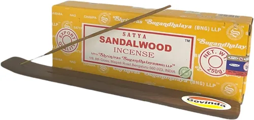 Vista 5 de Govinda - Bangalore (BNG) Nag Champa Argarbatti 8.82 oz con soporte para incienso