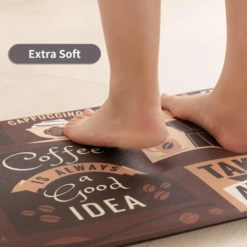 Vista 4 de Asrug Alfombrillas de cocina cómodas, antifatiga, para escritorio de pie, ergonómicas, impermeables, resistentes a las manchas, antideslizantes