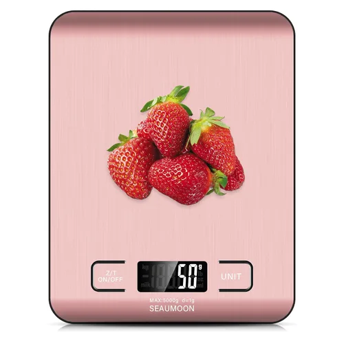 Vista 5 de Food Scale Kitchen-Scale 11lb/5kg Food Scale for Kitchen Stainless Steel LCD Display Tare Function (g/oz/ml) for Meal Prep Coffee