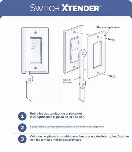 Vista 5 de Extensor de interruptor de luz Decora para niños, paquete de 2