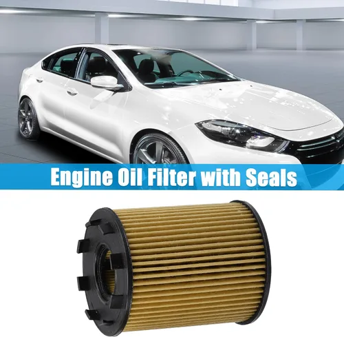 Vista 2 de X AUTOHAUX Filtro de aceite de motor con sellos No.68102241AA/73500049/71765460/71773176/6001073250 para Dodge Dart 1.4L 2013-2016 para Fiat 500