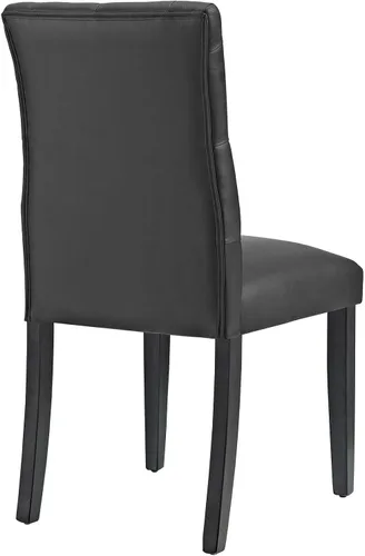 Vista 4 de Modway MO- Duchess - Silla de comedor tapizada de piel sintética con botones capitoné, color negro