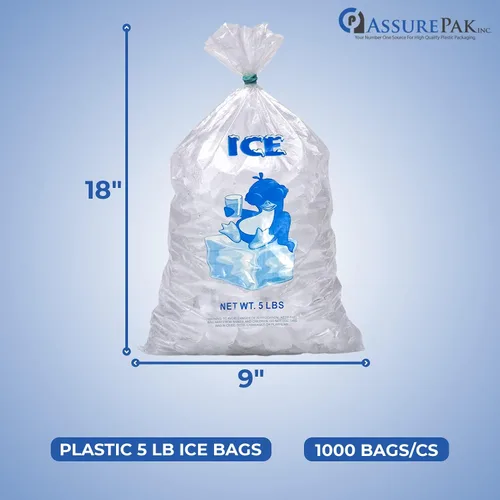Vista 5 de Retail Bags Direct AssurePak 5LBICELDWF - Bolsas de hielo de 5 libras – 1000 bolsas de polietileno de polietileno de alta densidad - 9 x 18 pulgadas