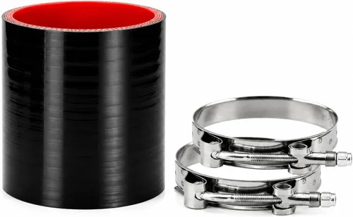 Vista 6 de Ucreative - Acoplador de manguera de silicona recta ID: 2.5" (63mm) de alta temperatura de 4 capas con abrazadera de perno en T 4 capas, 0.197 in