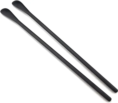 Vista 5 de JASHII Cuchara negra mate de mango largo para mezclar cócteles, cucharas de café para té helado, cucharas de café con mango largo de 8.6 pulgadas