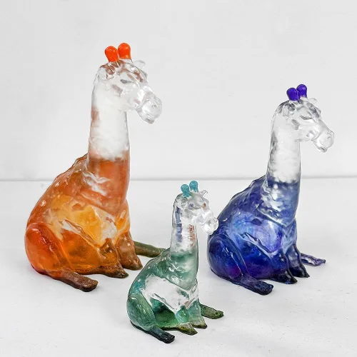 Vista 4 de RESINWORLD Juego de 3 tamaños 3D molde de jirafa, molde flexible de silicona para resina, yeso, arcilla, vela