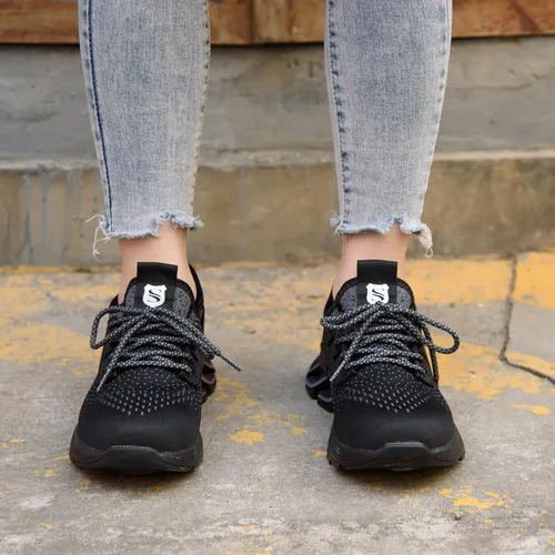 Vista 7 de SUADEX Zapatos de punta de acero para mujer, zapatos de trabajo antideslizantes, ligeros, con punta compuesta, zapatos de seguridad indestructibles