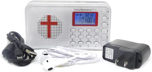 Vista 6 de Daily Meditation CSB Audio - Reproductor de Biblia electrónica cristiana estándar con cargador y auriculares, portátil para escuchar en cualquier