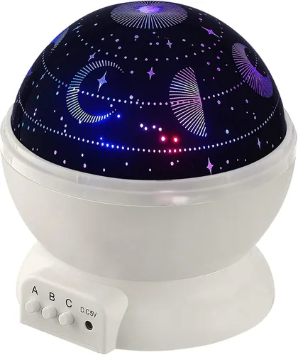 Vista 4 de Globe Electric Proyector LED 13766 integrado que cambia de color con luz nocturna, 4 patrones de proyección intercambiables, difusor de cúpula