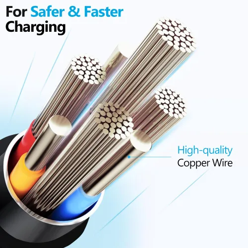 Vista 5 de Puxnoin Cable de carga múltiple 5 en 1, paquete de 2 unidades, cable de 4 pies, cargador múltiple USB C universal con conectores USB C/Micro USB