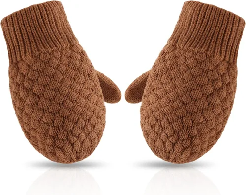 Vista 22 de Guantes de punto para bebés, niños y niñas, guantes de invierno para recién nacidos, guantes de 0 a 3 años